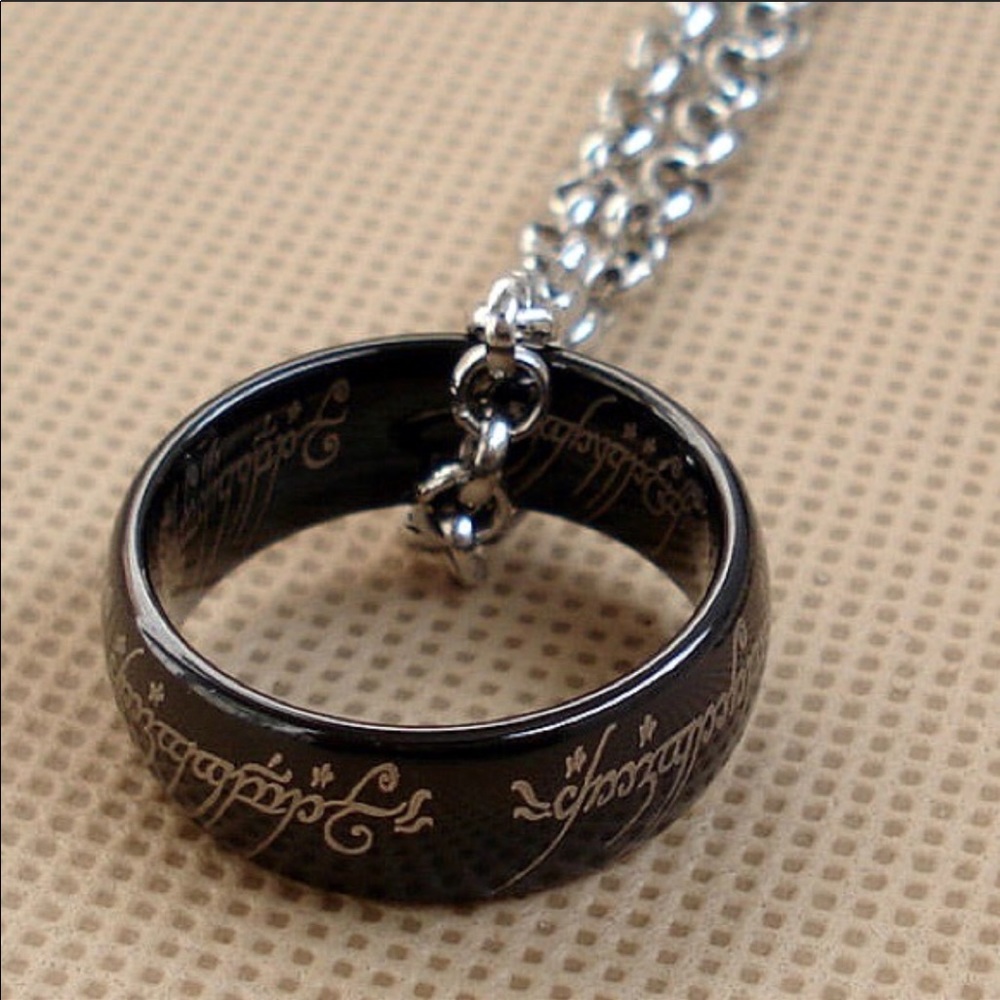 Black Ring Necklace